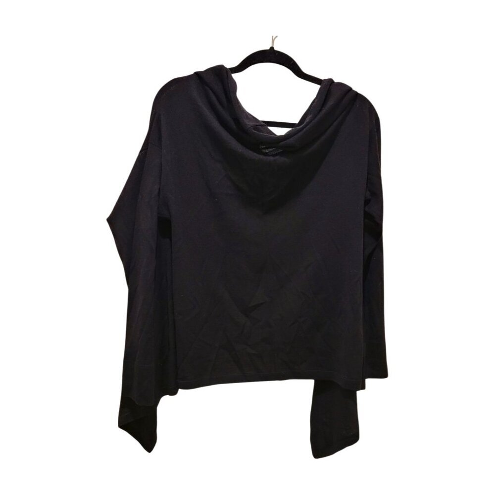 Vintage Talbots 100% Merino Wool Open Front Black Cardigan Medium - Picture 3 of 6